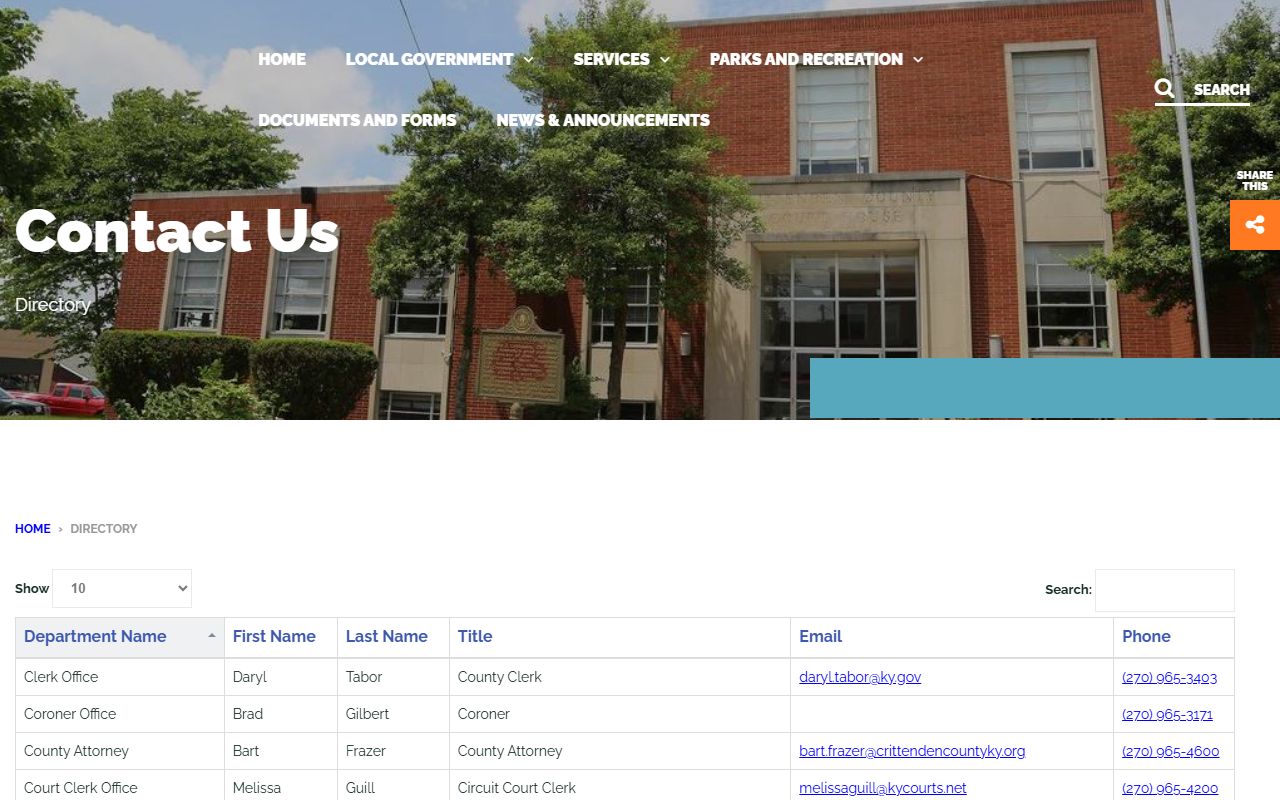 Crittenden County directory for court records after a jail arrest